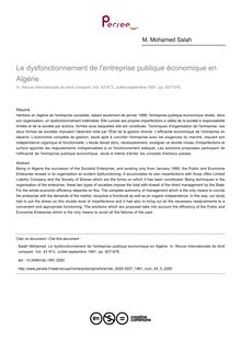 Le dysfonctionnement de l entreprise publique économique en Algérie - article ; n°3 ; vol.43, pg 627-676