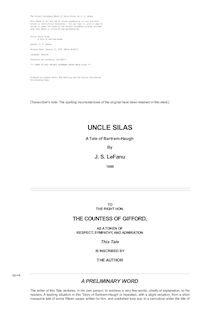 Uncle Silas - A Tale of Bartram-Haugh