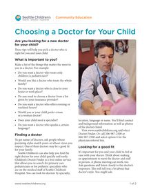 Choosing a Doctor for Your Child