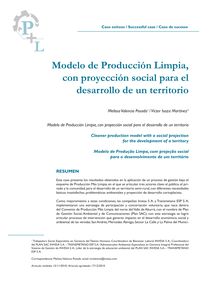 Modelo de Producción Limpia,con proyección social para eldesarrollo de un territorio