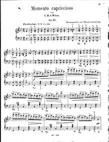 Partition complète, Momento capriccioso, B♭ major, Weber, Carl Maria von par Carl Maria von Weber