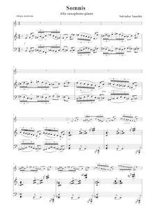 Partition complète, Somnis No.2, Sonata para saxo y piano, Sanchis, Salvador