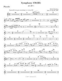 Partition Piccolo, Symphony No.30, A major, Rondeau, Michel par Michel Rondeau