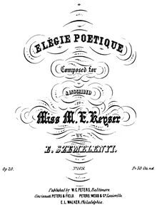 Partition complète, Élégie poétique, Miss M.E. Keyser, Szemelényi, Ernest