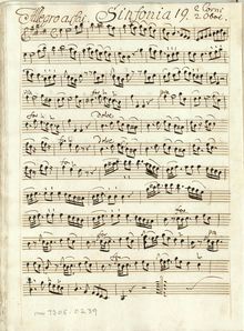 Partition parties complètes, Sinfonia en E major, E major, Sarti, Giuseppe