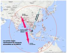 Les trajectoires possibles du vol MH370