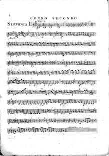 Partition cor 2, 6 Symphonies, G.503-508 (Op.12), D major, E♭ major, C major, D minor, B♭ major, A major par Luigi Boccherini