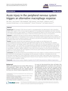 Acute injury in the peripheral nervous system triggers an alternative macrophage response