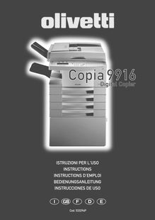 Notice  Photocopieuse Olivetti  Copia 9916