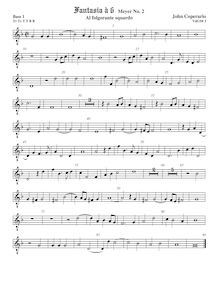 Partition viole de basse 1, octave aigu clef, Fantasia pour 6 violes de gambe, RC 75