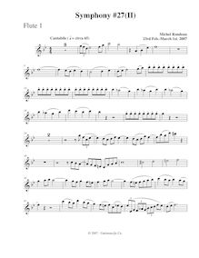 Partition flûte 1, Symphony No.27, B-flat major, Rondeau, Michel par Michel Rondeau