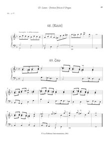 Partition 4, (Récit) - 4, Trio, Petites Pièces d Orgue, Lanes, Mathieu