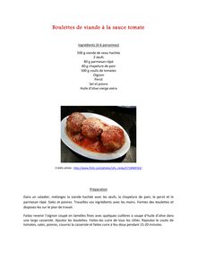 Boulettes de viande à la sauce tomate - recette italienne