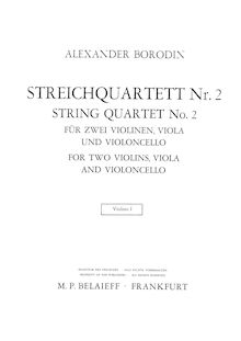 Partition violon 1, corde quatuor No.2 en D Major, D Major, Borodin, Aleksandr