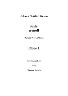 Partition hautbois 1,  en A minor, A minor, Graun, Johann Gottlieb
