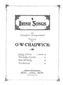 Partition , Larry O’Toole, Four Irish chansons, F.222, Chadwick, George Whitefield