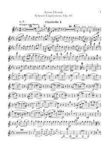 Partition clarinettes 1, 2, basse clarinette (en B♭, A), Scherzo capriccioso