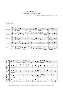 Partition Canaris 1 (Score, SSATB enregistrements), Ballet de la Jeunesse