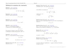 Sujet : Analyse, Equations différentielles linéaires, Méthode de variation des constantes