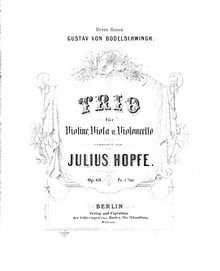 Partition violoncelle, corde Trio, G Minor, Hopfe, Heinrich Julius