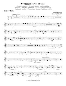 Partition ténor saxophone, Symphony No.36  Christmas Symphony , F major par Michel Rondeau