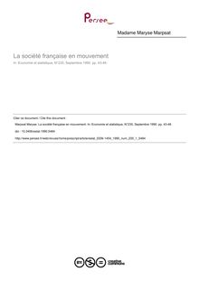 La société française en mouvement - article ; n°1 ; vol.235, pg 43-48