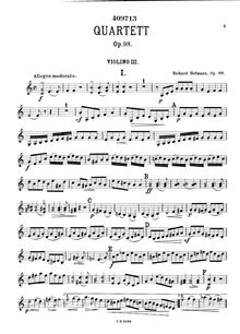 Partition violon 3, violon quatuor, C major, Hofmann, Richard