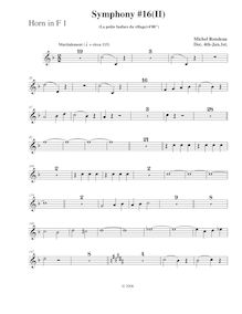 Partition cor 1 (F), Symphony No.16, Rondeau, Michel par Michel Rondeau