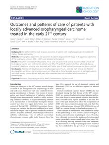 Outcomes and patterns of care of patients with locally advanced oropharyngeal carcinoma treated in the early 21st century
