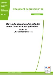 Cartes d occupation des sols des zones humides métropolitaines. : Partie 2 : Littoral méditerranéen.