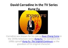 David Carradine In the TV Series Kung Fu