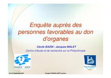 Enquête auprès des personnes favorables au don d’organes – CerPhi – France Adot 2007