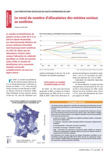 Les prestations sociales en Haute-Normandie en 2007 - Le recul du nombre d allocataires des minimas sociaux se confirme