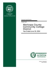 Maricopa County Community College District June 30, 2004 Single Audit Report