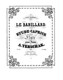 Partition flûte , partie, Le Babillard, Etude-Caprice, Terschak, Adolf