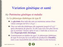 Patrimoine génétique et maladie - Cours SVT Première S