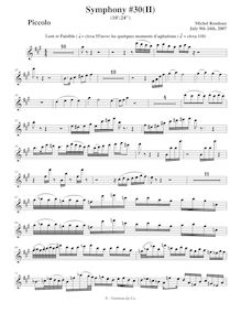 Partition Piccolo, Symphony No.30, A major, Rondeau, Michel