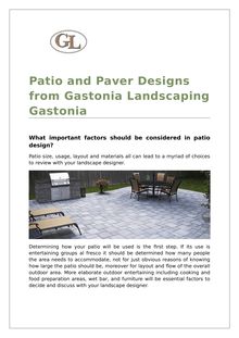 Patio and Paver Designs from Gastonia Landscaping Gastonia