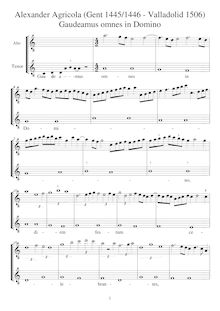 Partition complète (AT enregistrements), Gaudeamus omnes en Domino