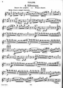 Partition , Elverdans - partition de violon, lyrique pièces, Op.12