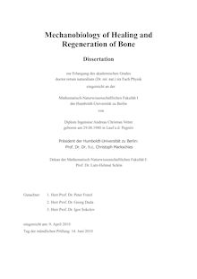 Mechanobiology of healing and regeneration of bone [Elektronische Ressource] / von Andreas Christian Vetter