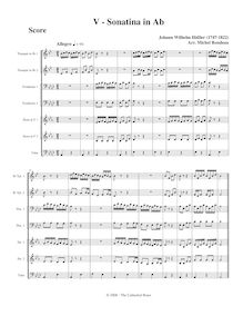 Partition , Hässler: Sonatina en A-flat major, Little Baroque , Rondeau, Michel