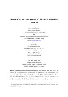 Japanese Wages and Living Standards in 1720-1913: an International ...