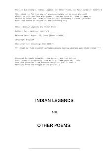 Indian Legends and Other Poems