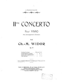 Partition Piano 2 (orchestral reduction), Piano Concerto No.2, Widor, Charles-Marie