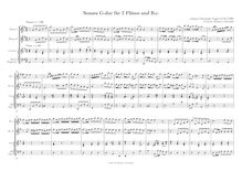 Partition complète (= clavier , partie), Trio Sonata en G major