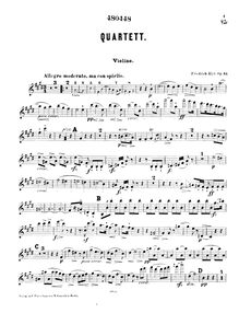 Partition de violon, Piano quatuor No.2, E major, Kiel, Friedrich