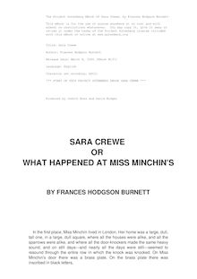 Sara Crewe: or, What happened at Miss Minchin s boarding school