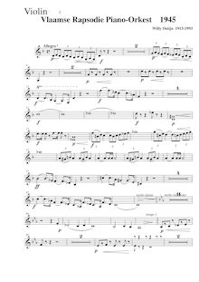 Partition violons II, Vlaamse rapsodie piano en orkest, Ostijn, Willy