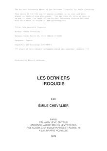 Les derniers Iroquois par H. Émile Chevalier